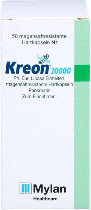 Kreon 20.000 Ph.Eur.Lipase Einheiten magensaftresistent Hartkapseln, 50 Stück