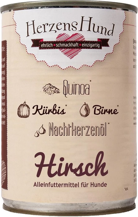 Herzens Hund Hirsch mit Bio Gemüse