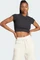 adidas Lounge Ribbed Crop T-Shirt kurzarm schwarz (Damen) Vorschaubild