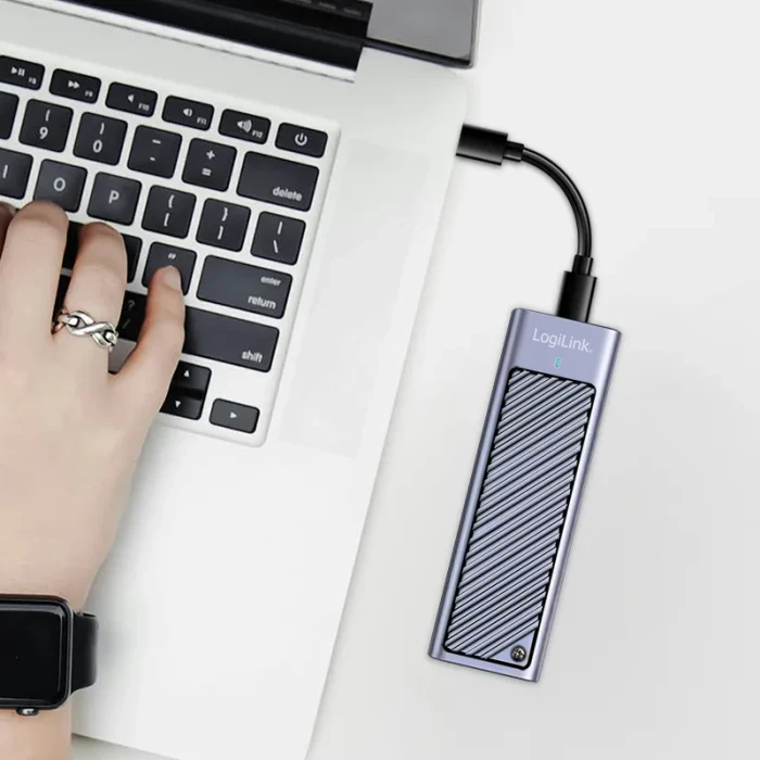 LogiLink externes Gehäuse, M.2 NVMe SSD, USB-C 3.2