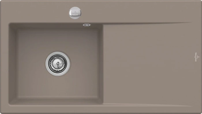 Villeroy & Boch Subway Style 50 Einbau Becken links mit Ablauffernbedienung timber