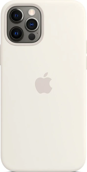 Apple Silikon Case mit MagSafe für iPhone 12/iPhone 12 Pro weiß