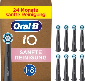 Oral-B iO Sanfte Reinigung Ersatzbürste schwarz, 8 Stück