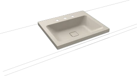 Kaldewei Cono 3083 Aufsatzwaschtisch 60x50x4cm, Perl-Effekt, warm grey 10