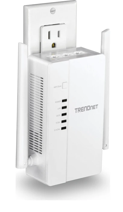 TRENDnet Powerline AV2 1200 Wireless Starter Kit, Powerline/WLAN-Access Point und Powerline-Adapter Set, 2er-Bundle