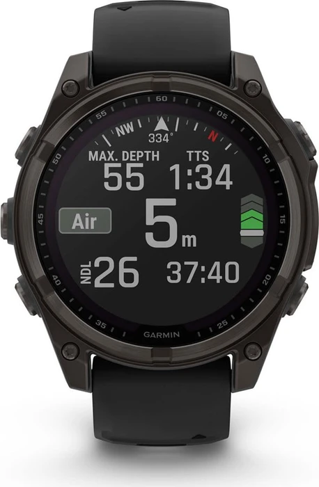 Garmin Fenix 8 47mm Sapphire Solar carbon grey/black-pebble grey silicone