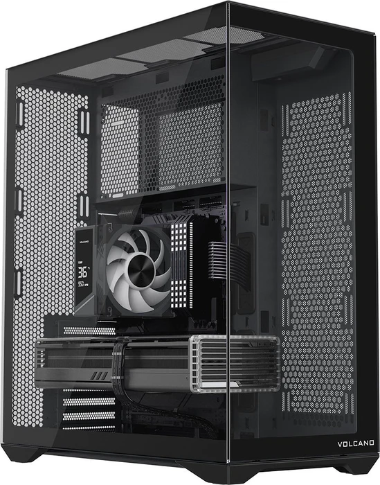 Modecom Volcano Space XL Black, schwarz, Glasfenster