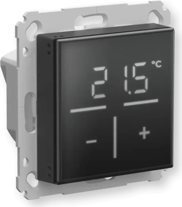 eQ-3 HomeMatic Glas-Wandthermostat mit CO2-Sensor schwarz, Funk-Wandthermostat