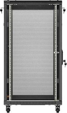 Lanberg 19" Rackschrank 22HE, freistehend, Flat Pack, Gitternetztür, IP20, RAL 9004, 1000mm tief