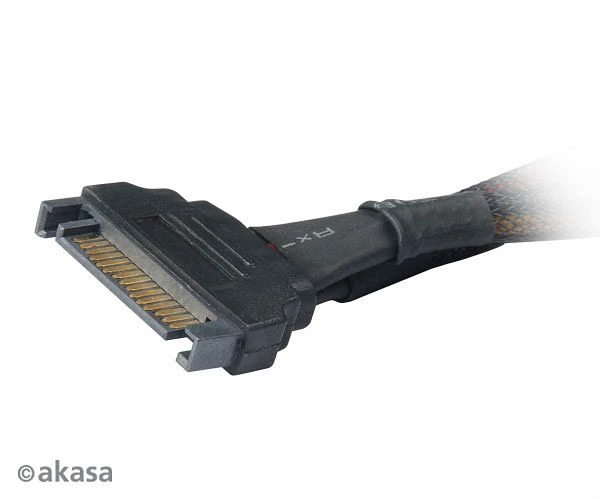 Akasa SATA-Stromadapter 15-Pin [SATA] auf 2x 15-Pin [SATA], Y-Kabel