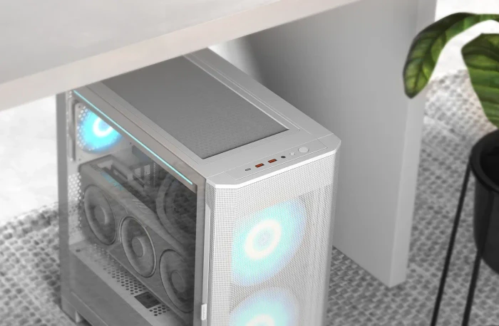 Cougar Airface Flo RGB, weiß, Glasfenster