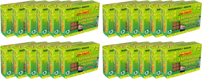 Favorit 1828 Öko Grill-/Kaminanzünder, 72 Stück