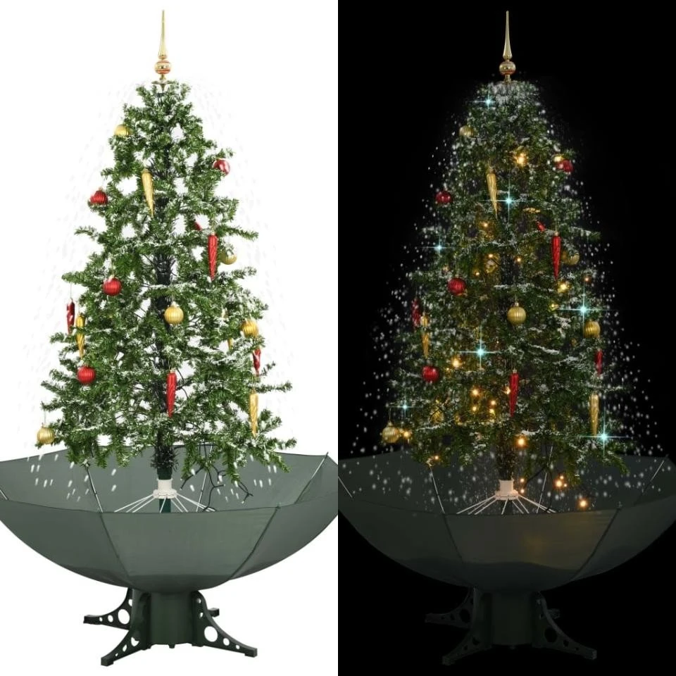 vidaXL Künstlicher Weihnachtsbaum schneiend mit Schirmfuß grün ab € 194,99 (2026)
