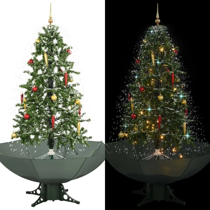 vidaXL Künstlicher Weihnachtsbaum schneiend mit Schirmfuß grün, 170cm