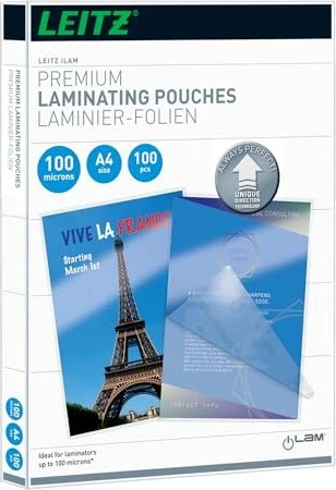 Leitz Laminierfolien iLAM, A4, 2x 100µm, glänzend, 100 Stück
