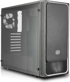 Cooler Master MasterBox E500L Window schwarz/silber, Acrylfenster, Lüfter LED weiß