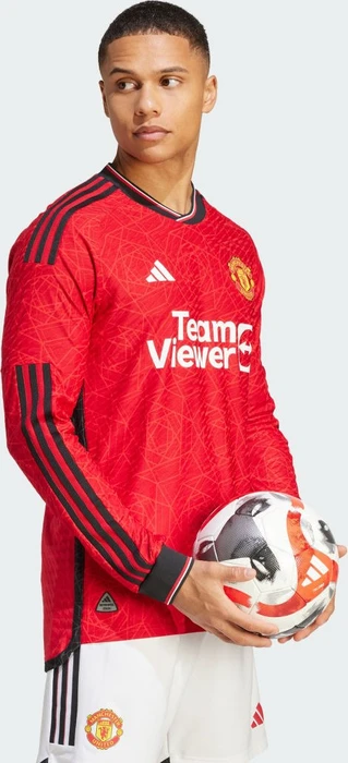 adidas Manchester United Authentic 2023/2024 Heimtrikot langarm team collegiate red (Herren)
