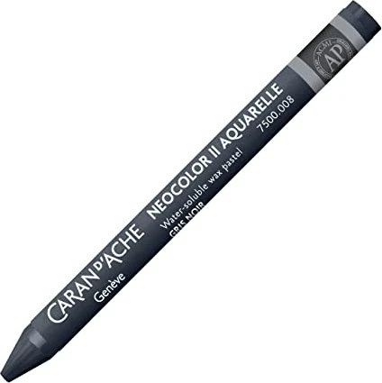 Caran d'Ache Neocolor II Aquarelle Wachskreide, grauschwarz, 10er-Pack