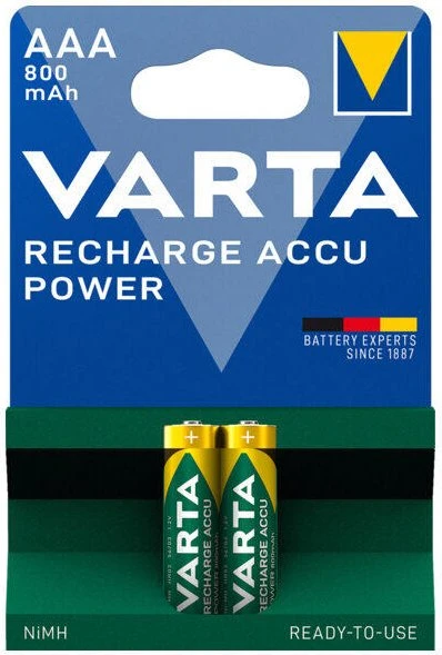 Varta Recharge Accu Power Micro AAA NiMH 800mAh, 2er-Pack