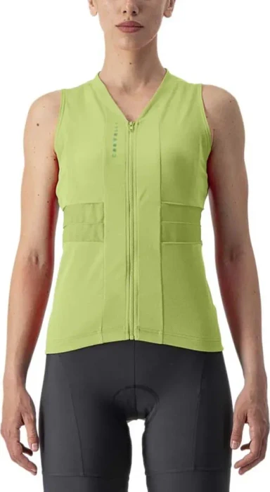 Castelli Anima 4 Trikot ärmellos bright lime/absinthe (Damen)