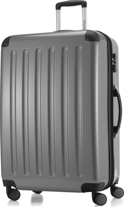 Hauptstadtkoffer Alex Spinner erweiterbar 75cm silber glänzend