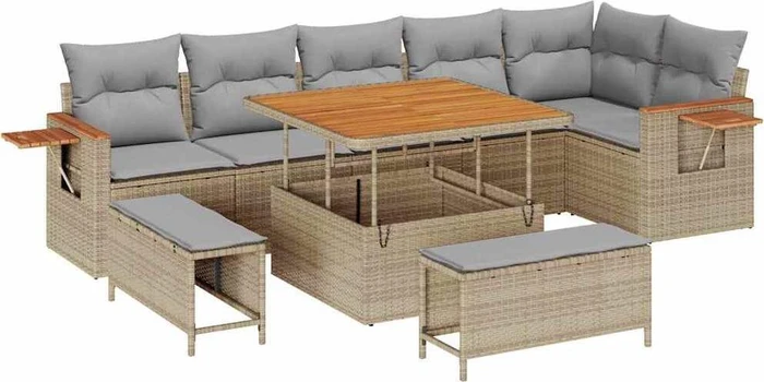 vidaXL Polyrattan Gartensofa Lounge-Set