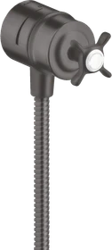 Hansgrohe Axor Montreux Wandanschluss Stop mit Rückflussverhinderer, Absperrventil und Kreuzgriff brushed black chrome