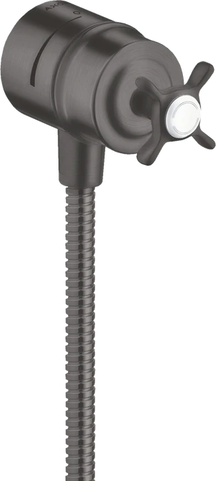 Hansgrohe Axor Montreux Wandanschluss Stop mit Rückflussverhinderer, Absperrventil und Kreuzgriff brushed black chrome