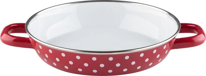 Riess Eier- und Servierpfanne 20cm pünktchen rot