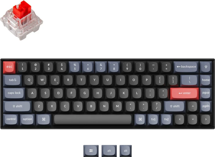 Keychron K6 Pro, PBT, schwarz, LEDs RGB, hot-swap, Keychron K Pro RED, USB/Bluetooth, US