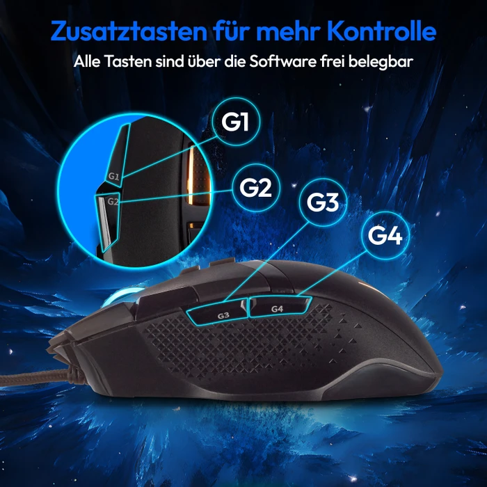 Medion Erazer Wizard P20 Gaming Mouse, schwarz, USB