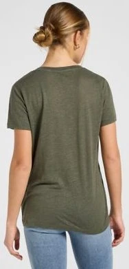 Lee V-Neck Funktionsshirt kurzarm oak moss (Damen)