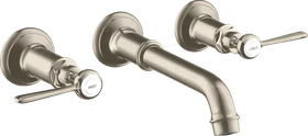 Hansgrohe Axor Montreux 3-Loch Waschtischarmatur für Wandmontage und Hebelgriffen brushed nickel