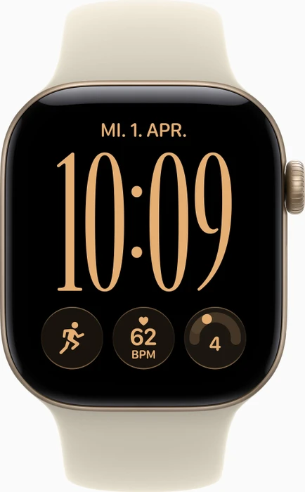 Apple Watch Series 12 (GPS) 42mm Aluminium lichtgold mit Sportarmband M/L sand
