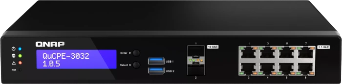 QNAP QuCPE-303x Dual-System VM-Host & Desktop 2.5G Managed Switch, 8x RJ-45, 2x SFP+