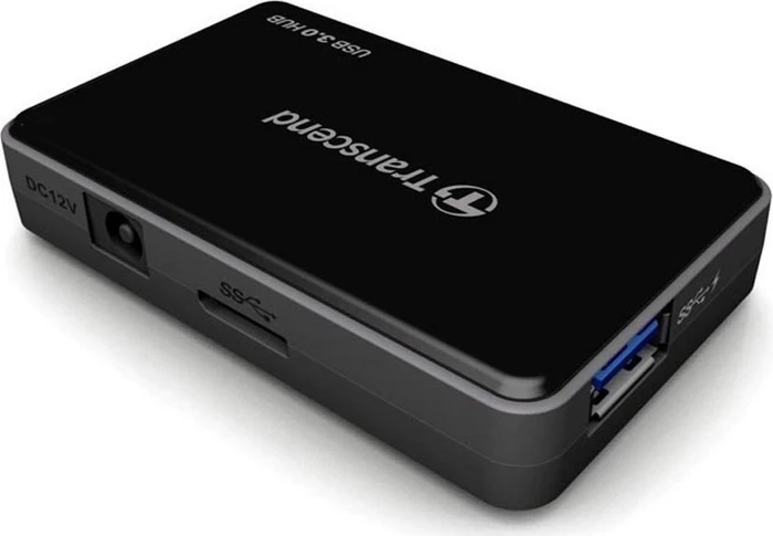 Transcend HUB3 USB-Hub, 4x USB-A 3.0, USB 3.0 Micro-B [Buchse]