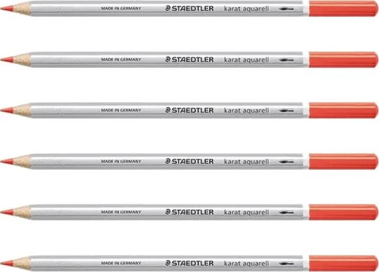Staedtler Karat Aquarell 125 Aquarellstift scharlachrot, 6er-Pack
