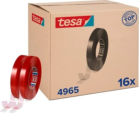 tesa tesafix 4965 doppelseitiges Klebeband transparent, 19mm/50m, 1 Stück