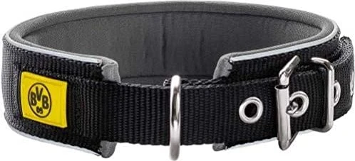 Hunter NEOPREN REFLECT BVB Hundehalsband, Nylon, Neopren gepolstert, reflektierend, 60 (L), schwarz