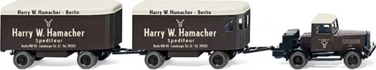 Wiking Klassik Edition Hanomag ST 100 mit zwei Möbelanhängern