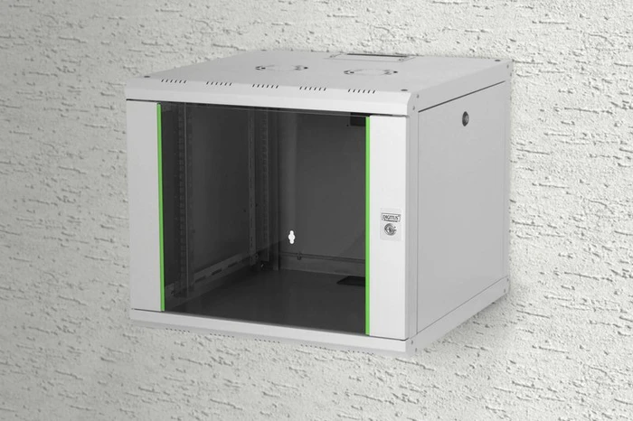 Digitus Professional Unique Serie Wandschrank 9HE, Sicherheitsglastür, IP2X, grau, 600mm tief