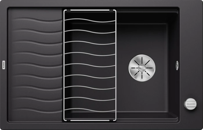 Blanco Elon XL 6 S InFino Becken reversibel mit Ablauffernbedienung schwarz