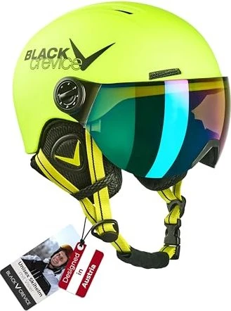 Black Crevice Leogang Helm neon yellow (Junior)