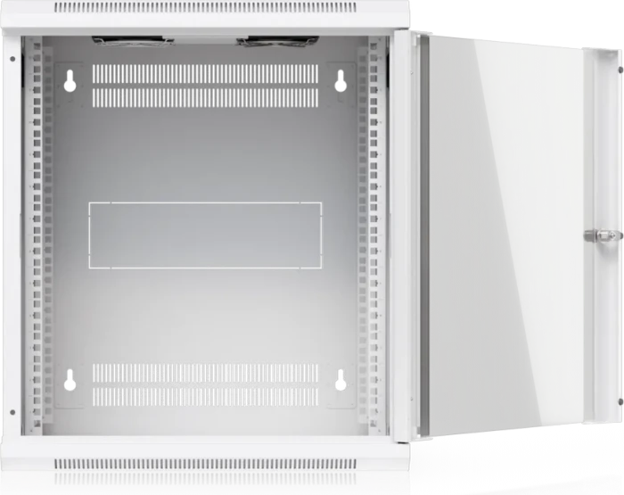 Ubiquiti 12U Rack Cabinet, 19" Wandgehäuse 12HE, Glastür, weiß, 450mm tief