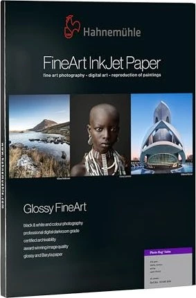Hahnemühle Digital Glossy FineArt Photo Rag Satin Fotopapier seidenmatt weiß, A2, 310g/m², 25 Blatt