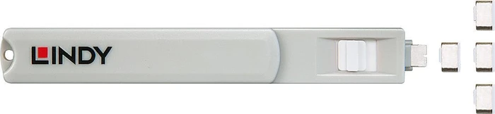 Lindy USB-C/Thunderbolt 3 Schloss mit Schlüssel, weiß, 4er-Pack
