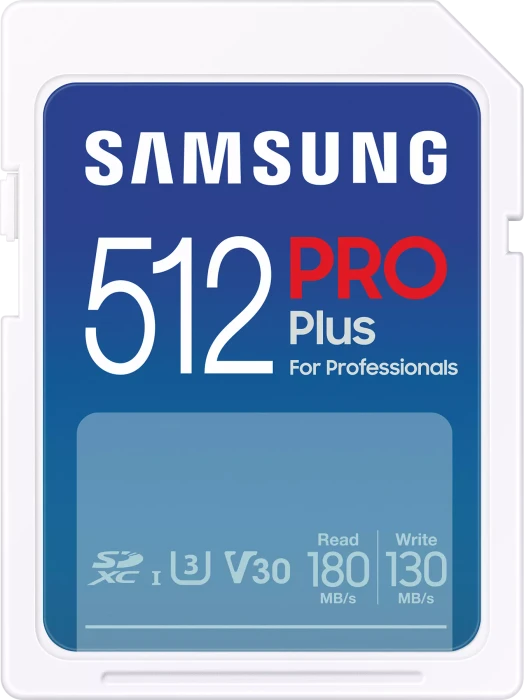 Samsung PRO Plus for Professionals R180/W130 512GB, UHS-I U3, Class 10