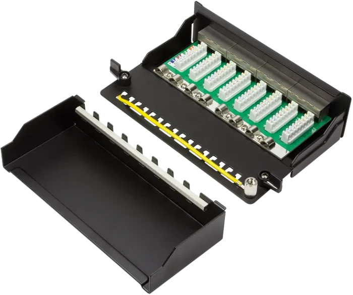 LogiLink Desktop Patchpanel Cat6a, für Tisch/Wand, 8-Port, schwarz