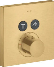 Hansgrohe Axor ShowerSelect eckig Thermostat mit 2 Ventilen brushed gold optic