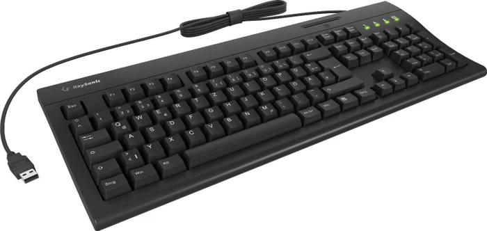 KeySonic KSK-8041U-CR mechanische Full-Size Tastatur, schwarz, mit Kartenleser, USB, DE
